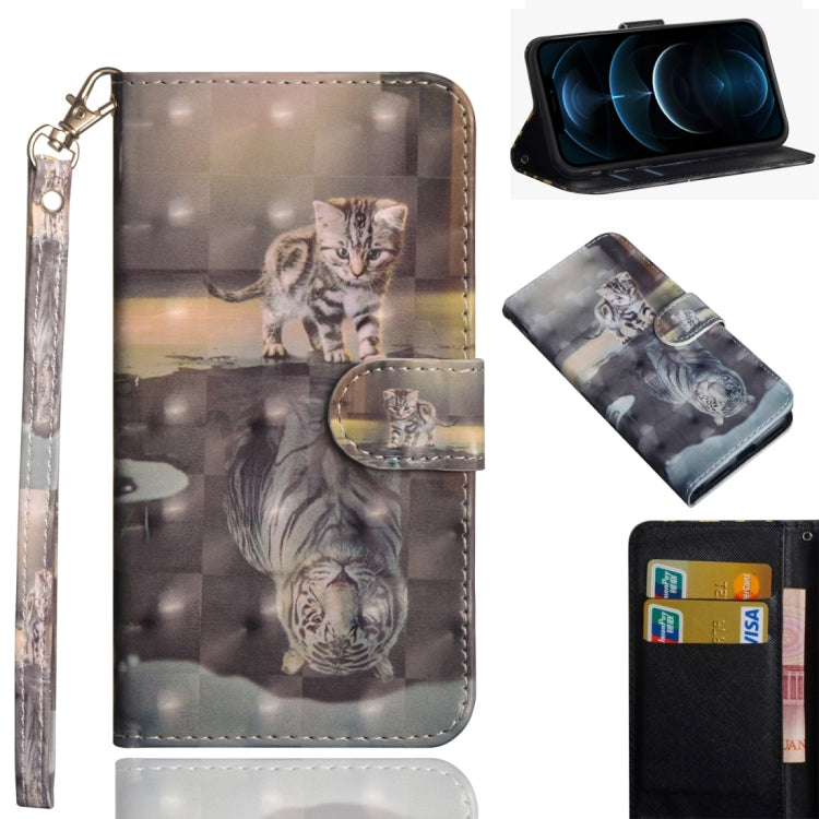รูปแบบการวาดภาพ 3 มิติแนวนอนพลิกซองหนัง TPU + PU พร้อมตัวยึดและช่องเสียบการ์ดและกระเป๋าสตางค์, For iPhone 12 mini, For iPhone 12 / 12 Pro, For iPhone 12 Pro Max, For Xiaomi Redmi 9