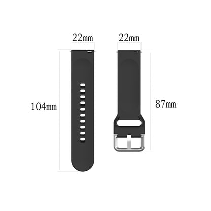 สายซิลิโคนหัวเข็มขัดสีเงิน ขนาด 22mm, For Xiaomi Haylou Solar LS05