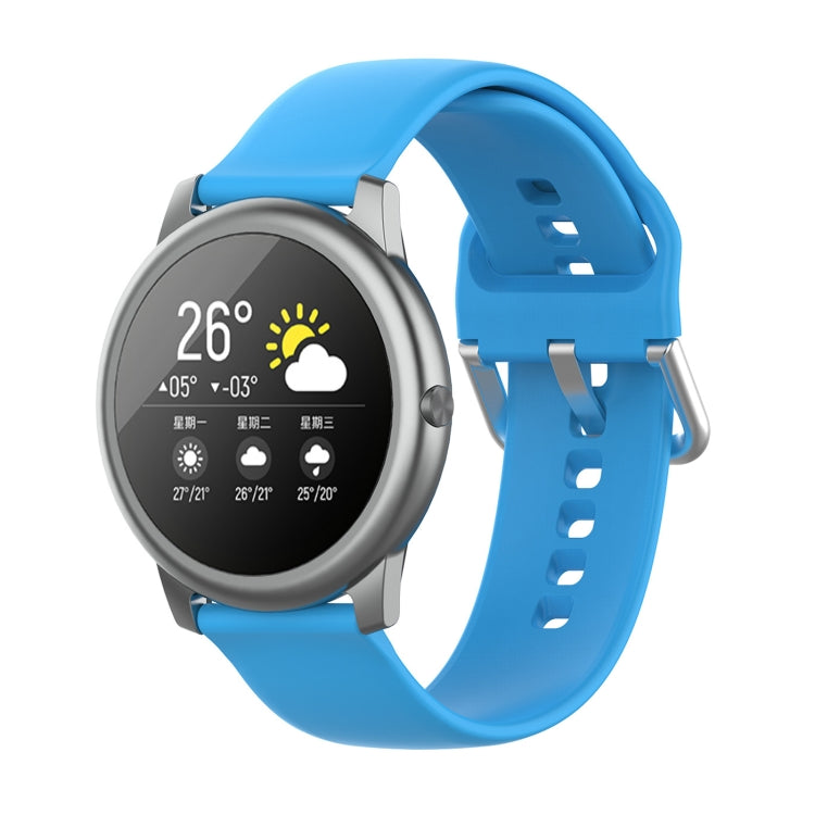สายซิลิโคนหัวเข็มขัดสีเงิน ขนาด 22mm, For Xiaomi Haylou Solar LS05