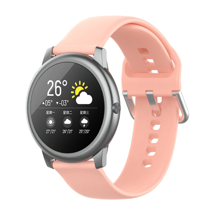 สายซิลิโคนหัวเข็มขัดสีเงิน ขนาด 22mm, For Xiaomi Haylou Solar LS05