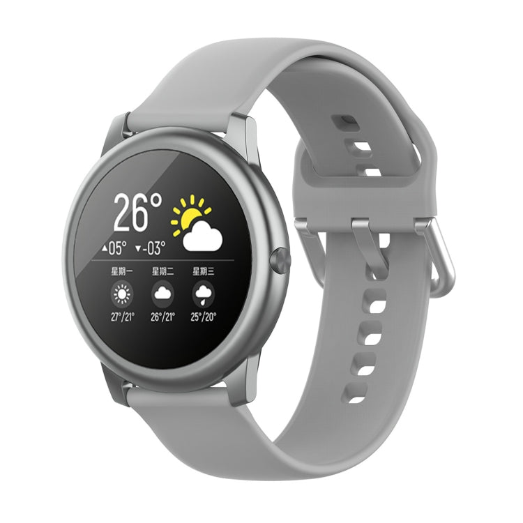 สายซิลิโคนหัวเข็มขัดสีเงิน ขนาด 22mm, For Xiaomi Haylou Solar LS05