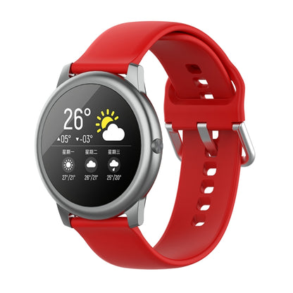 สายซิลิโคนหัวเข็มขัดสีเงิน ขนาด 22mm, For Xiaomi Haylou Solar LS05