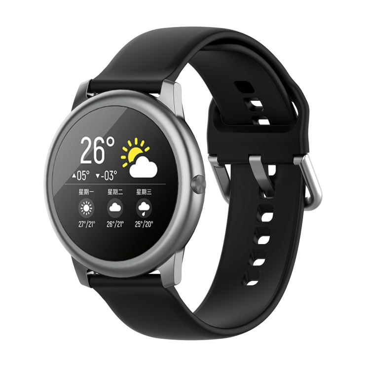 สายซิลิโคนหัวเข็มขัดสีเงิน ขนาด 22mm, For Xiaomi Haylou Solar LS05