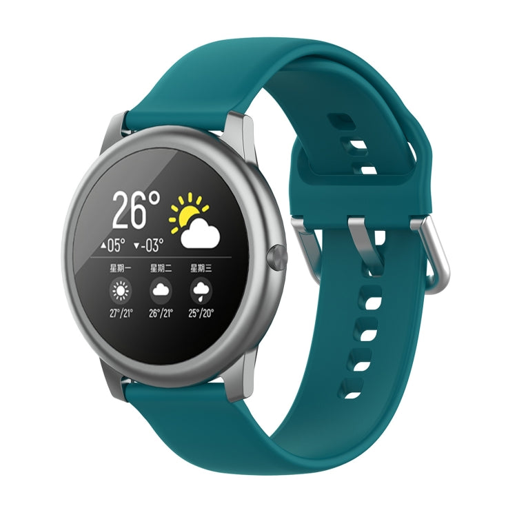 สายซิลิโคนหัวเข็มขัดสีเงิน ขนาด 22mm, For Xiaomi Haylou Solar LS05