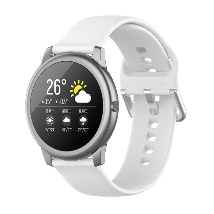 สายซิลิโคนหัวเข็มขัดสีเงิน ขนาด 22mm, For Xiaomi Haylou Solar LS05