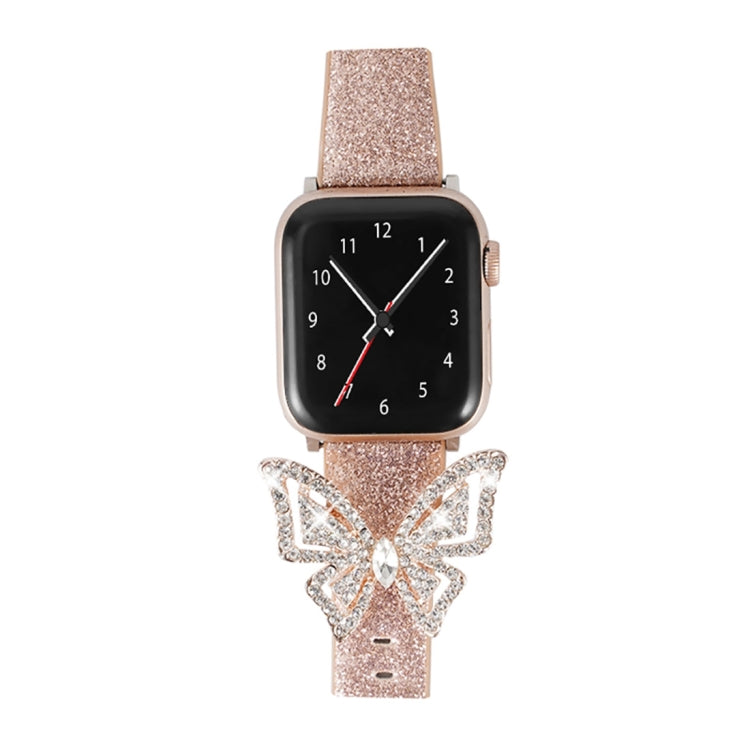 Bowknot Glitter Diamond สายนาฬิกาทดแทน, For Apple Watch 5 & 4 44mm / 3 & 2 & 1 42mm