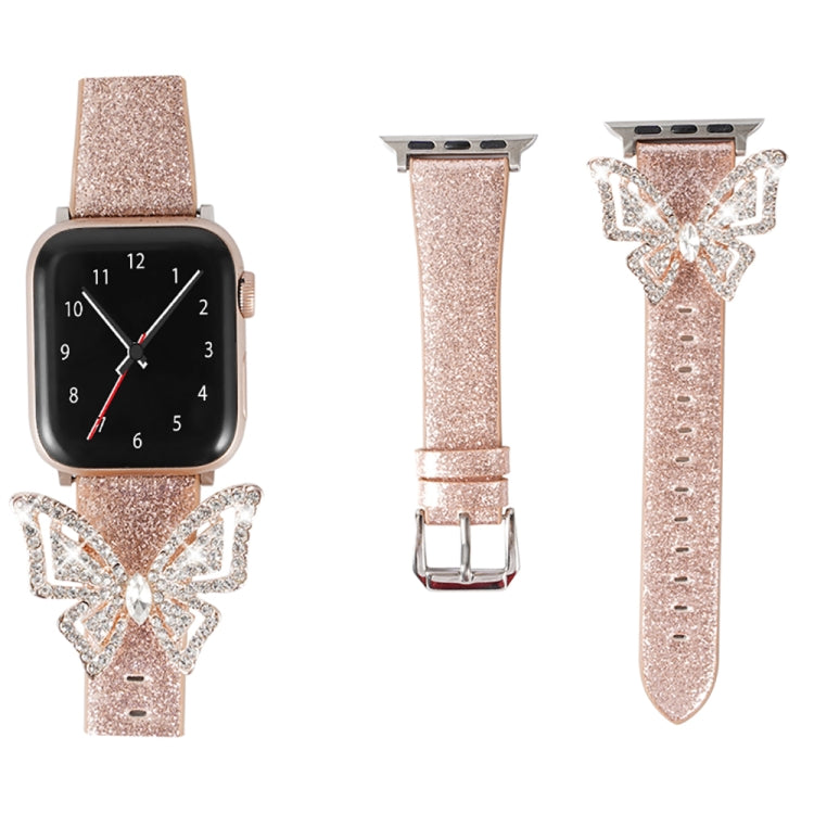 Bowknot Glitter Diamond สายนาฬิกาทดแทน, For Apple Watch 5 & 4 44mm / 3 & 2 & 1 42mm