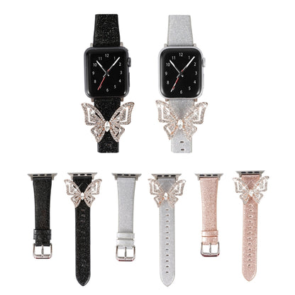Bowknot Glitter Diamond สายนาฬิกาทดแทน, For Apple Watch 5 & 4 44mm / 3 & 2 & 1 42mm