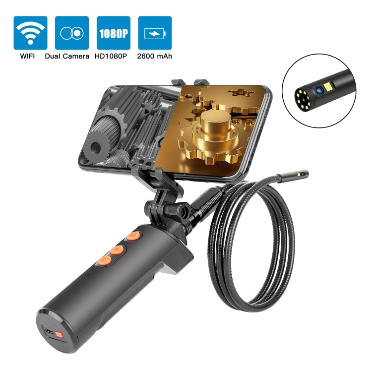 F280 1080P IP68 กล้องสองกล้องกันน้ำแบบดิจิตอล WiFi, 1m Snake Tube, 3m Snake Tube, 5m Snake Tube