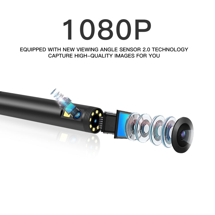 F280 1080P IP68 กล้องสองกล้องกันน้ำแบบดิจิตอล WiFi, 1m Snake Tube, 3m Snake Tube, 5m Snake Tube