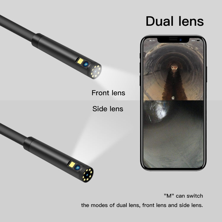 F280 1080P IP68 กล้องสองกล้องกันน้ำแบบดิจิตอล WiFi, 1m Snake Tube, 3m Snake Tube, 5m Snake Tube