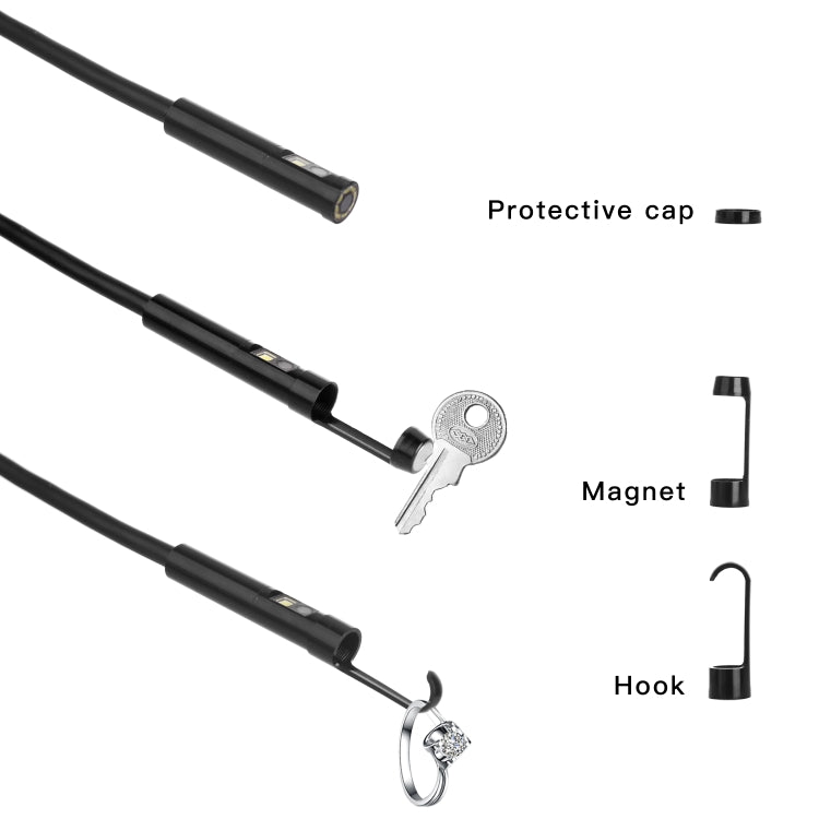 F280 1080P IP68 กล้องสองกล้องกันน้ำแบบดิจิตอล WiFi, 1m Snake Tube, 3m Snake Tube, 5m Snake Tube