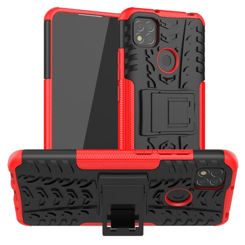 เคสกันกระแทกเนื้อยาง TPU + PC พร้อมตัวยึด, For Xiaomi Redmi 9C