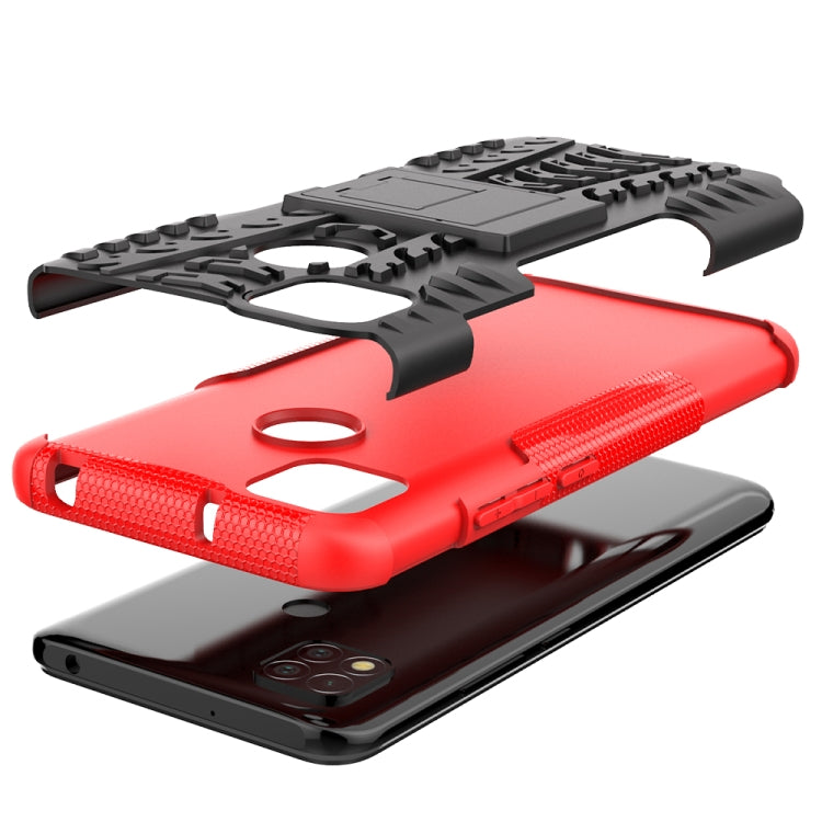 เคสกันกระแทกเนื้อยาง TPU + PC พร้อมตัวยึด, For Xiaomi Redmi 9C