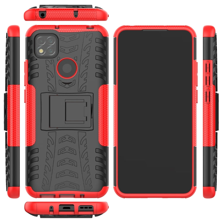 เคสกันกระแทกเนื้อยาง TPU + PC พร้อมตัวยึด, For Xiaomi Redmi 9C