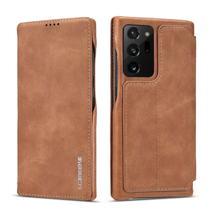 LC.IMEEKE Hon Ancient Series ซองหนังพลิกแนวนอนพร้อมตัวยึดและช่องเสียบการ์ด, For Samsung Galaxy Note20 Ultra, For Samsung Galaxy A11 EU Version
