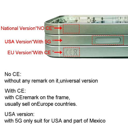 สำหรับ iPhone 15 Plus แผ่นขอบกลางพร้อมปุ่มด้านข้าง + ถาดใส่การ์ด, China Version, US Version, CE EU Version