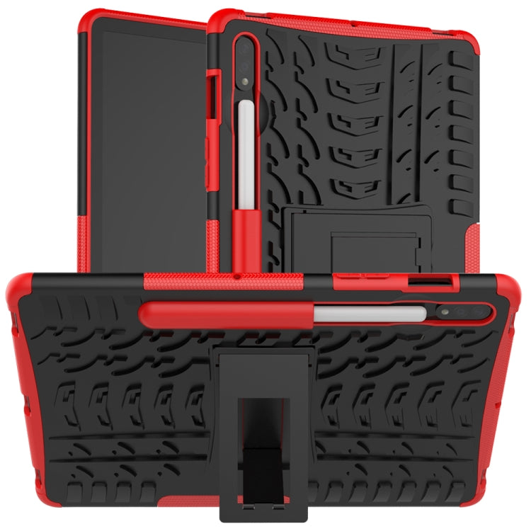 เคสกันกระแทกเนื้อยาง TPU + PC พร้อมตัวยึด, For Samsung Galaxy Tab S8 / Galaxy Tab S7 T870 / T875
