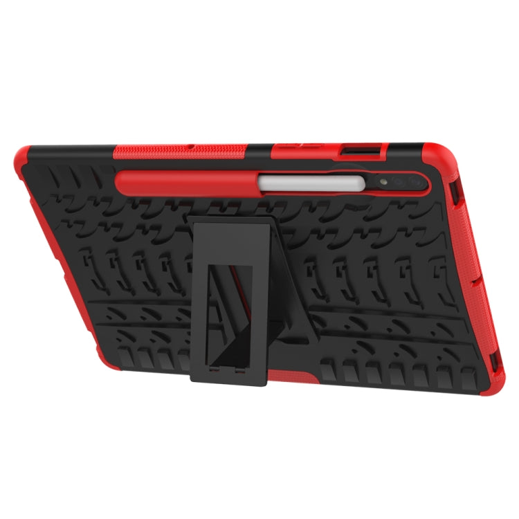 เคสกันกระแทกเนื้อยาง TPU + PC พร้อมตัวยึด, For Samsung Galaxy Tab S8 / Galaxy Tab S7 T870 / T875