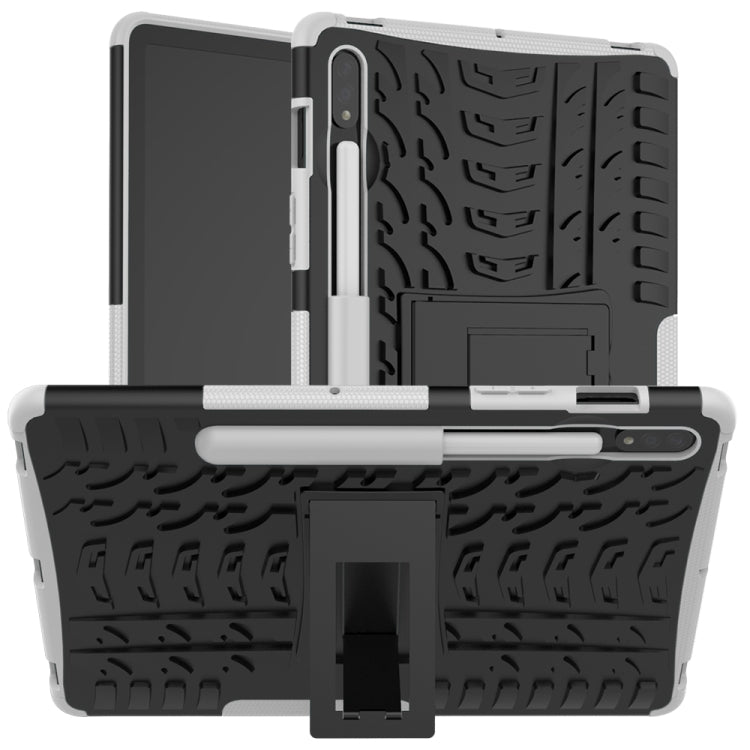 เคสกันกระแทกเนื้อยาง TPU + PC พร้อมตัวยึด, For Samsung Galaxy Tab S8 / Galaxy Tab S7 T870 / T875