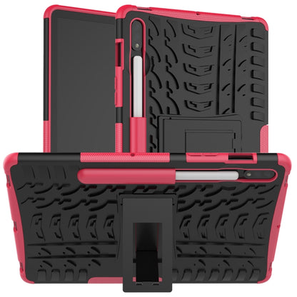 เคสกันกระแทกเนื้อยาง TPU + PC พร้อมตัวยึด, For Samsung Galaxy Tab S8 / Galaxy Tab S7 T870 / T875