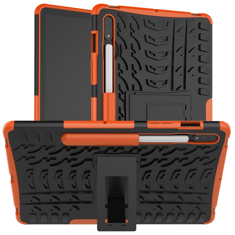 เคสกันกระแทกเนื้อยาง TPU + PC พร้อมตัวยึด, For Samsung Galaxy Tab S8 / Galaxy Tab S7 T870 / T875