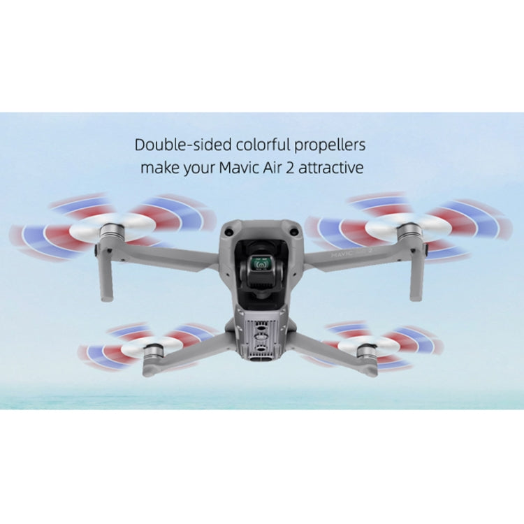 2 คู่ Sunnylife 7238F-3C สำหรับ DJI Mavic Air 2 สองด้านสองสีเสียงรบกวนต่ำใบพัดปล่อยอย่างรวดเร็ว
