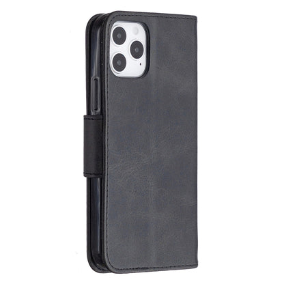 Retro Lambskin Texture ซองหนัง PU พลิกแนวนอนสีบริสุทธิ์สำหรับ iPhone 11 พร้อมตัวยึดและช่องเสียบการ์ดและกระเป๋าสตางค์และเชือกเส้นเล็ก, For iPhone 12 / 12 Pro