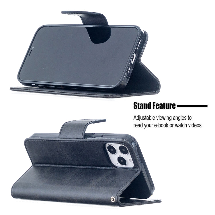 Retro Lambskin Texture ซองหนัง PU พลิกแนวนอนสีบริสุทธิ์สำหรับ iPhone 11 พร้อมตัวยึดและช่องเสียบการ์ดและกระเป๋าสตางค์และเชือกเส้นเล็ก, For iPhone 12 / 12 Pro