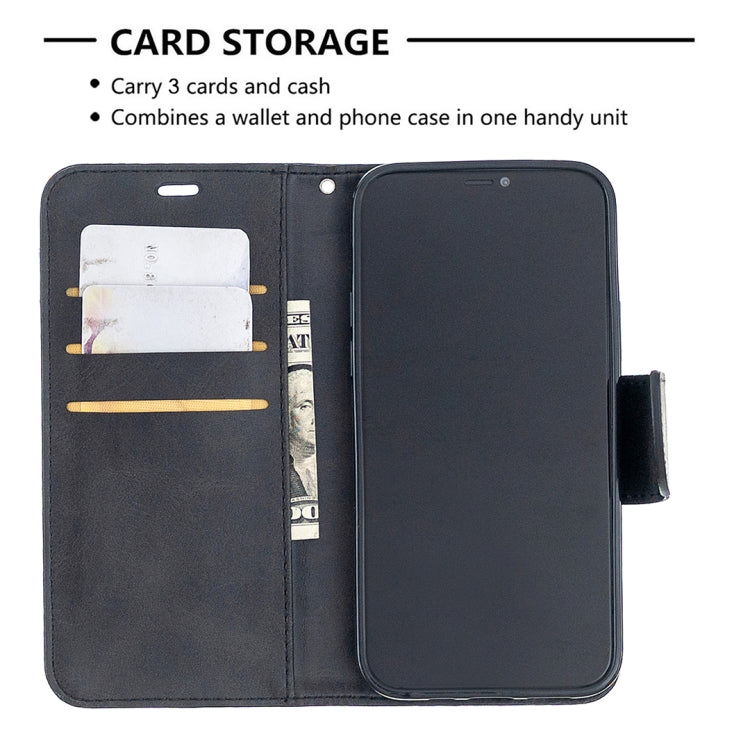 Retro Lambskin Texture ซองหนัง PU พลิกแนวนอนสีบริสุทธิ์สำหรับ iPhone 11 พร้อมตัวยึดและช่องเสียบการ์ดและกระเป๋าสตางค์และเชือกเส้นเล็ก, For iPhone 12 / 12 Pro