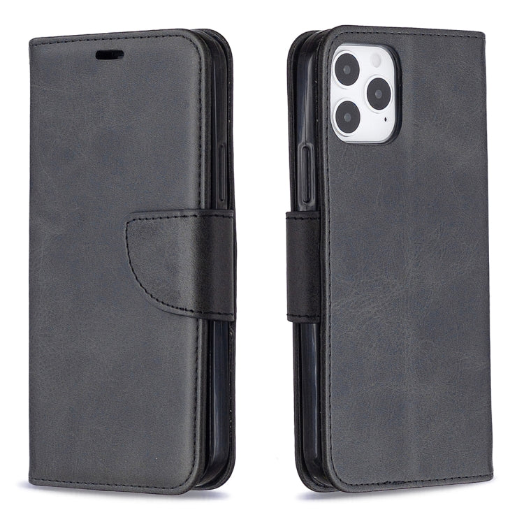 Retro Lambskin Texture ซองหนัง PU พลิกแนวนอนสีบริสุทธิ์สำหรับ iPhone 11 พร้อมตัวยึดและช่องเสียบการ์ดและกระเป๋าสตางค์และเชือกเส้นเล็ก, For iPhone 12 / 12 Pro
