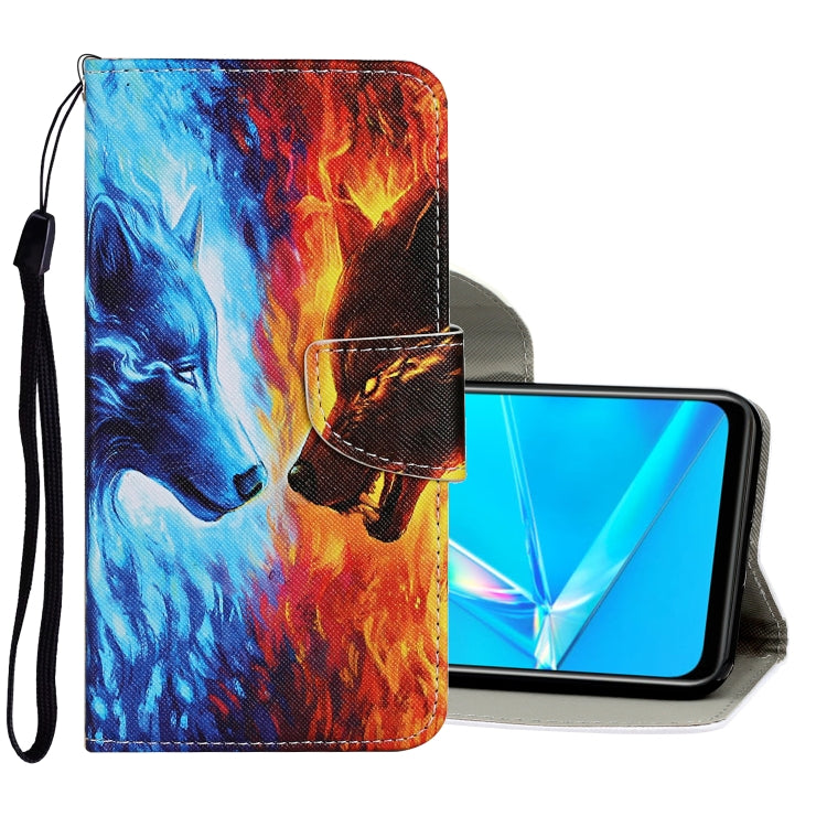 ซองหนังพลิกแนวนอนแบบวาดสีพร้อมตัวยึดและช่องเสียบการ์ดและกระเป๋าสตางค์, For OPPO A52, For OPPO A1K