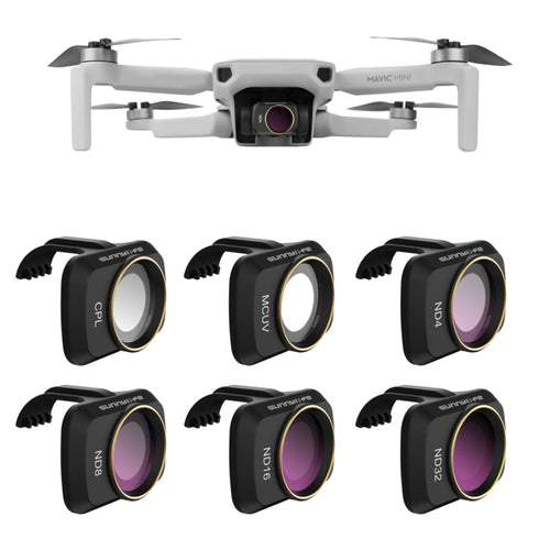 Sunnylife MM-FI9258 สำหรับ DJI Mavic มินิ 6 ใน 1 โดรน MCUV + CPL + ND4 + ND8 + ND16 + ND32 เลนส์กรอง, MCUV+CPL+ND4+ND8+ND16+ND32