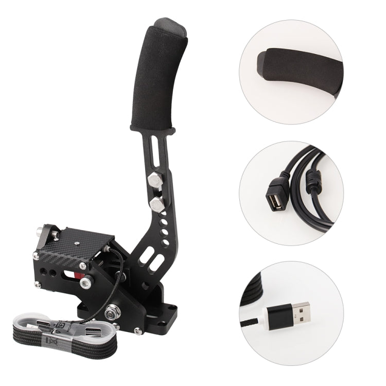 รถ Universal USB แนวนอน Drift Rally Racing Handbrake LEVER Professional GAMING อุปกรณ์ต่อพ่วงสำหรับเกมแข่งรถ G25/27/29 t500, HB031-BK