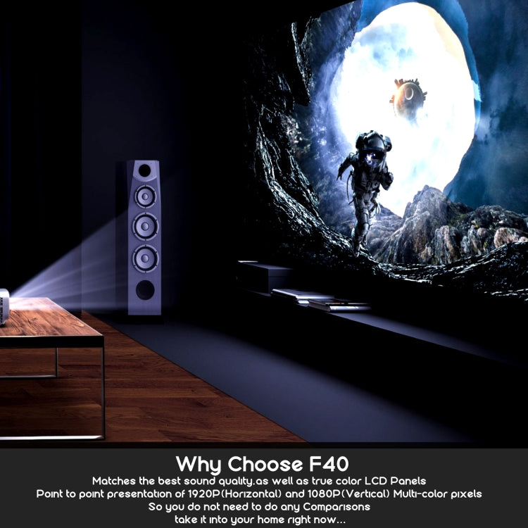 VIVIBRIGHT F40 1920x1080 4200 Lumens โฮมเธียเตอร์แบบพกพาไร้สายสมาร์ทโปรเจคเตอร์พร้อมรีโมทคอนโทรลรุ่น Android, Android Version