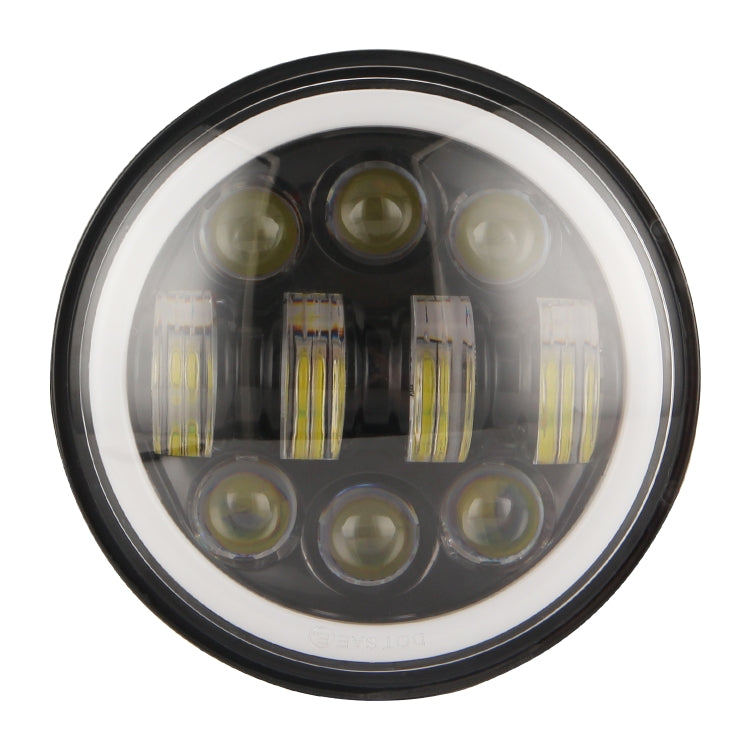 EagleVision DC9-30V 35W 6000K 4000LM 5.75 นิ้วรอบรถจักรยานยนต์ 6LEDs ไฟหน้า Angel Eye สำหรับ Harley-Davidson, 6LEDs