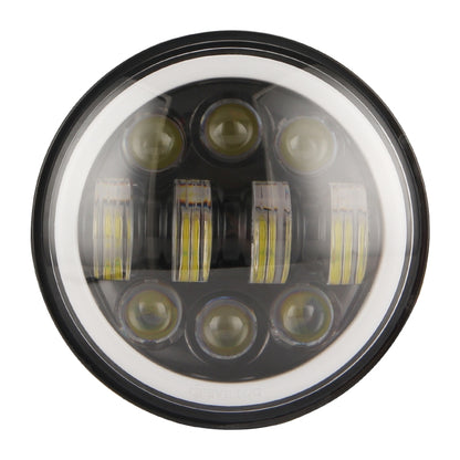 EagleVision DC9-30V 35W 6000K 4000LM 5.75 นิ้วรอบรถจักรยานยนต์ 6LEDs ไฟหน้า Angel Eye สำหรับ Harley-Davidson, 6LEDs