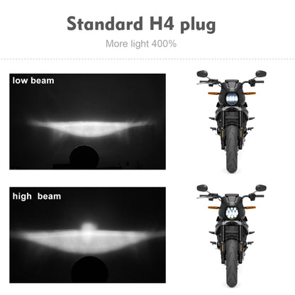 EagleVision DC9-30V 35W 6000K 4000LM 5.75 นิ้วรอบรถจักรยานยนต์ 6LEDs ไฟหน้า Angel Eye สำหรับ Harley-Davidson, 6LEDs