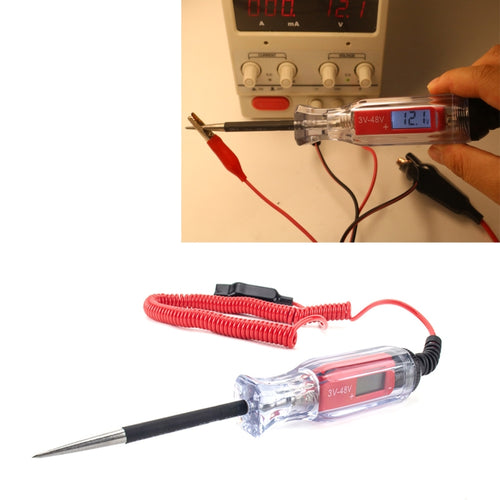 เครื่องทดสอบไฟฟ้ารถยนต์จอแสดงผลดิจิตอล 3-48V, Car Electric Tester
