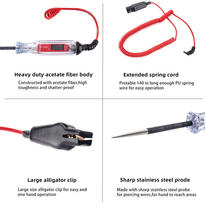 เครื่องทดสอบไฟฟ้ารถยนต์จอแสดงผลดิจิตอล 3-48V, Car Electric Tester