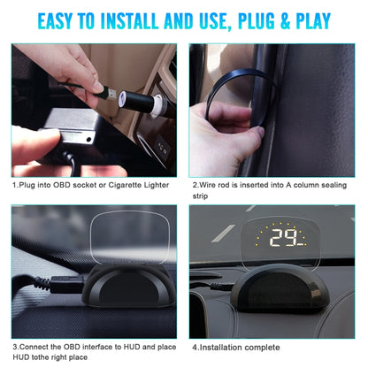 C700S OBD2 + โหมด GPS รถ HUD Head-up Display Fault Alarm, C700S