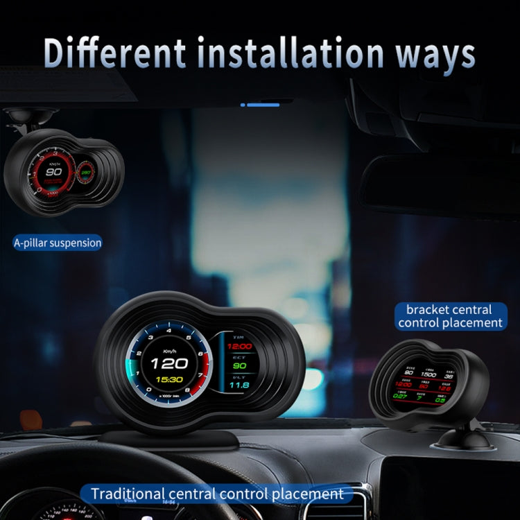 F9 OBD2 + โหมด GPS รถ HUD Head-up Display ความเร็ว/อุณหภูมิน้ำ/จอแสดงผลแรงดันไฟฟ้า, F9 OBD2 GPS