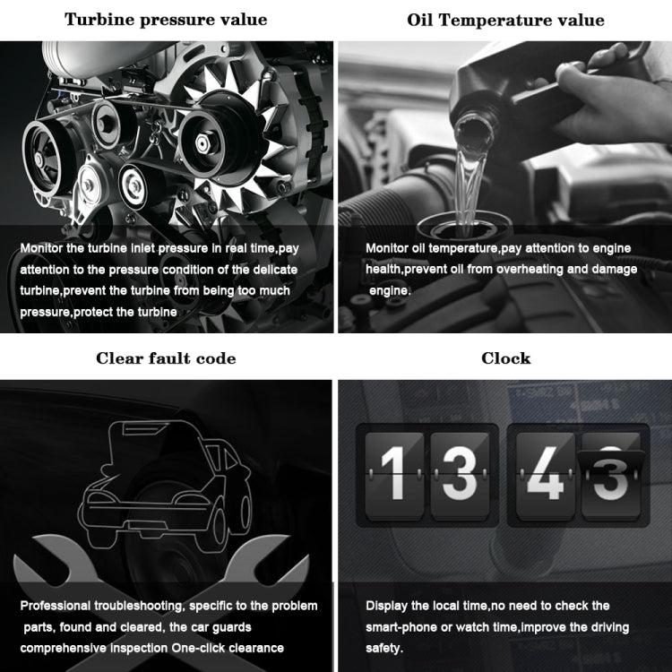 P15 OBD2 รถ HUD Head-up Display อุณหภูมิน้ำ / ความเร็วรถ / แรงดันไฟฟ้า, P15