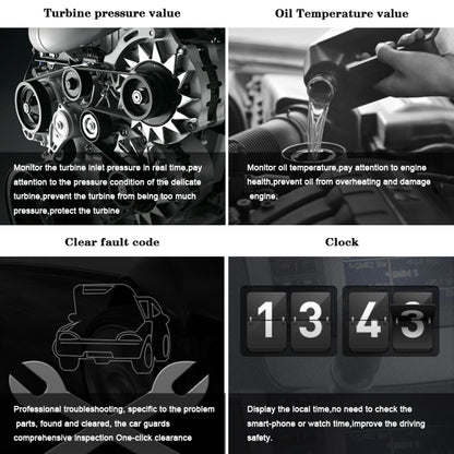 P15 OBD2 รถ HUD Head-up Display อุณหภูมิน้ำ / ความเร็วรถ / แรงดันไฟฟ้า, P15