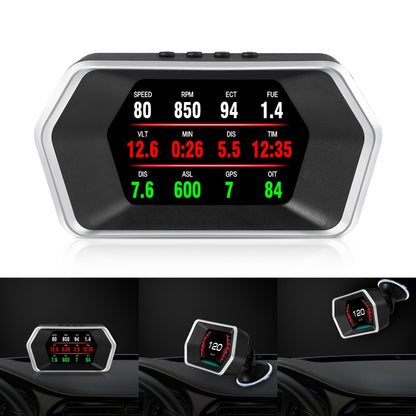 P17 รถ HUD Head-up Display GPS เครื่องวัดความเร็วรถ OBD2 รหัสกำจัดข้อผิดพลาด, P17