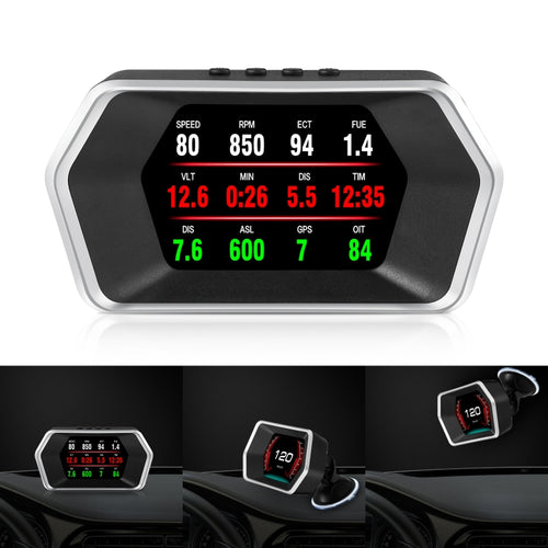 P17 รถ HUD Head-up Display GPS เครื่องวัดความเร็วรถ OBD2 รหัสกำจัดข้อผิดพลาด, P17