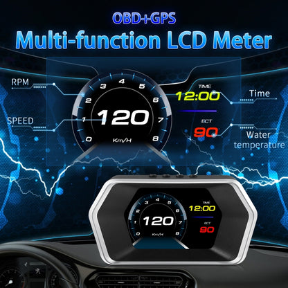 P17 รถ HUD Head-up Display GPS เครื่องวัดความเร็วรถ OBD2 รหัสกำจัดข้อผิดพลาด, P17