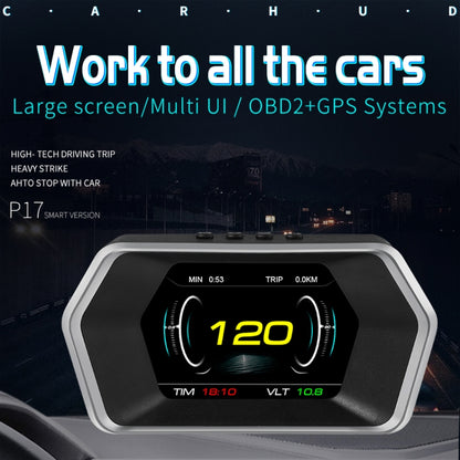 P17 รถ HUD Head-up Display GPS เครื่องวัดความเร็วรถ OBD2 รหัสกำจัดข้อผิดพลาด, P17