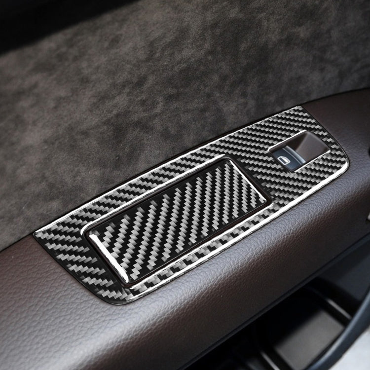 6 ใน 1 รถคาร์บอนไฟเบอร์กระจกหน้าต่างยกแผงสติกเกอร์ตกแต่งสำหรับ Audi Q7 2008-2015, ไดรฟ์ซ้าย, Window Glass Lifter, Left Drive