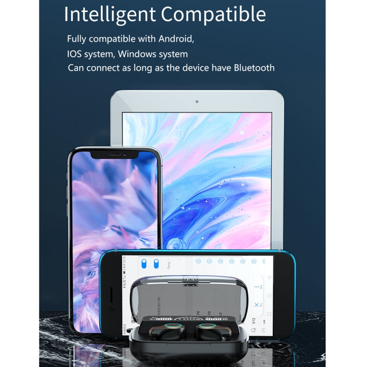 M18 บลูทูธ 5.1 จอแสดงผล LED กันน้ำไร้สาย Bluetooth หูฟังพร้อมกล่องชาร์จ, M18